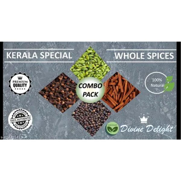 WHOLE SPICES COMBO PACK - CARDAMOM, BLACK PEPPER, CLOVES, CINNAMON ROLLS 25 G EACH - (100 G) WITH SPOON FREE!! - Image 3