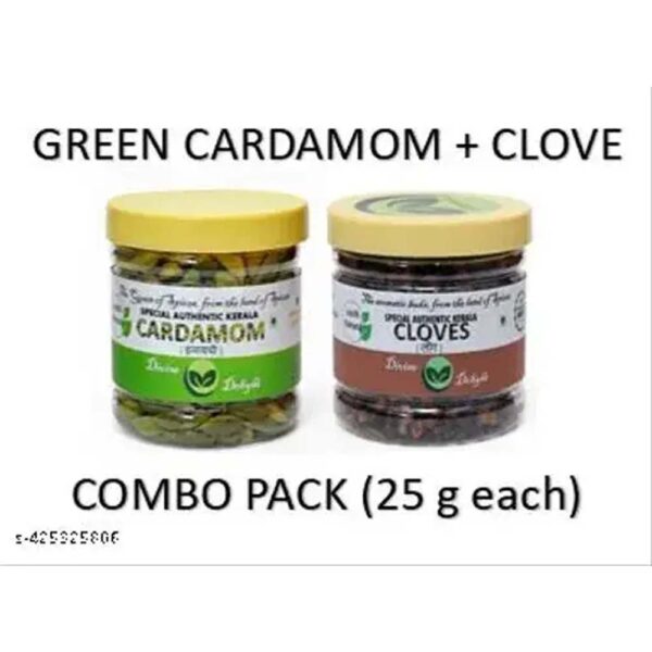 GREEN CARDAMOM AND CLOVES COMBO PACK 25 G EACH - (50 G)
