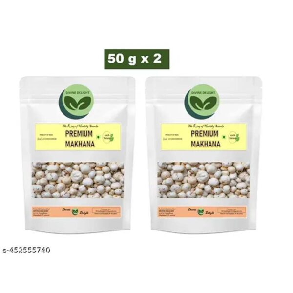PHOOL MAKHANA | LOTUS SEEDS | FOX NUTS 50 G PACK OF 2 (100 G)
