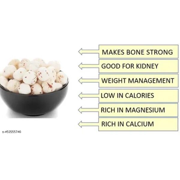 PHOOL MAKHANA | LOTUS SEEDS | FOX NUTS 50 G PACK OF 2 (100 G) - Image 3