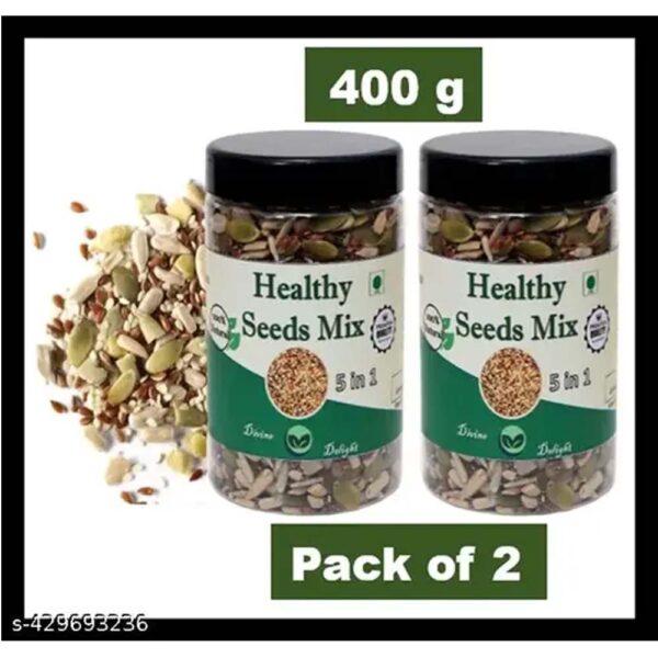HEALTHY SEEDS MIX | 5 IN 1 SEEDS PACK | PUMPKIN, SUNFLOWER, CHIA, FLAX AND WATERMELON SEEDS - 200 G EACH (400 G PACK)